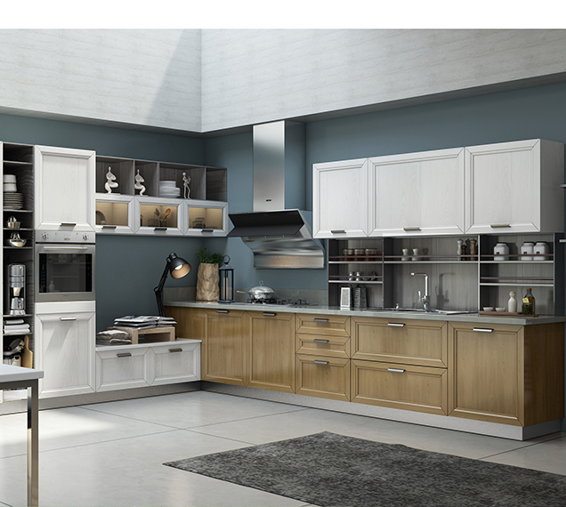 全鋁櫥柜-03（風(fēng)格：簡歐；顏色：白橡黃橡）