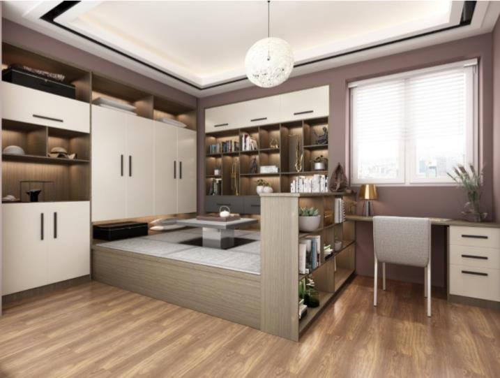 全鋁榻榻米-02（風(fēng)格：現(xiàn)代；顏色：暖白胡桃）