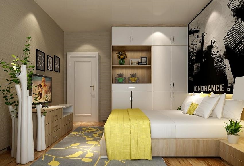 全鋁衣柜-01（風(fēng)格：現(xiàn)代；顏色：暖白橡木）