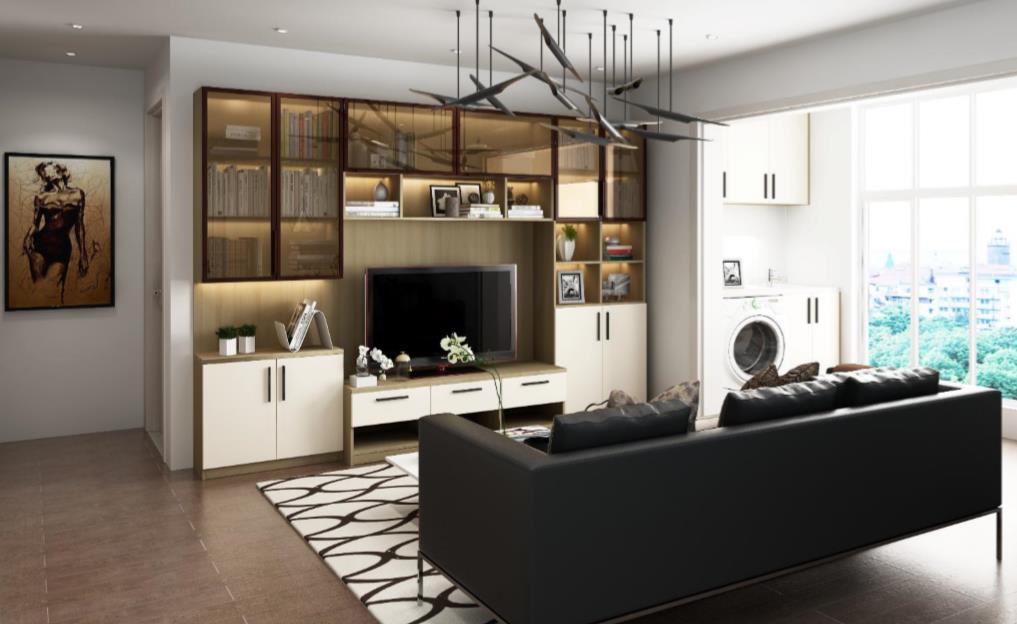 全鋁電視柜-03（風(fēng)格：現(xiàn)代；顏色：橡木暖白）